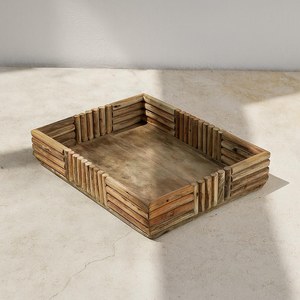 ถาดเสิร์ฟไม้สไตล์เรียบง่าย – ถาดเก็บของตกแต่งทำมือ - Product Image 4