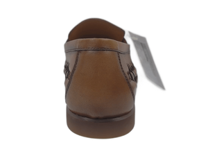 Mocasines de Cuero Genuino Color Marrón Tabaco, Punta Redonda, Sin Cordones, Suela de Goma Acolchada, Color Sólido, Para Todas las Temporadas - Product Image 4