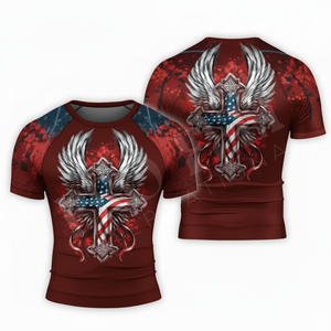 Latest Design High Quality Flexible O Neck Collar Short Sleeve <b>Compression</b> Rash Guard Custom Logo Design OEM ODM T <b>Shirts</b> <b>Men's</b> - Product Image 4