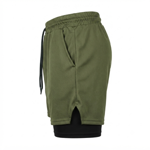 Pantalones Cortos para Hombre al por Mayor, Color Verde Oliva, con Símbolo de Anime Berserk, Logotipo Personalizado en la Parte Delantera, Cierre Elástico a la Altura de la Rodilla, Cintura Media, Transpirables, 100% Algodón - Product Image 5