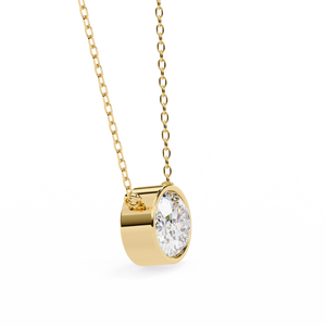 Colgante y Cadena con Diamante Ovalado Cultivado en Laboratorio D-E-F VVS-VS en Oro de 14K, Oro Rosa, Oro Blanco y Plata de Ley - Product Image 5