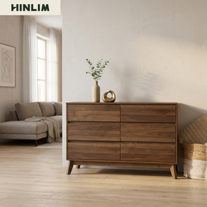 Contemporary Modern Elegant Cocoa Walnut Colour <b>Sideboard</b> Oak Legs Buffet Cabinet Luxury Home Interior Dining Room <b>Storage</b> - Product Image 4