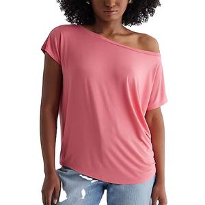 Venta al por mayor Mujeres Camisetas de manga corta relajado fuera del hombro Camisetas de las mujeres 100% algodón Mujer Camiseta a granel 2024 - Product Image 1