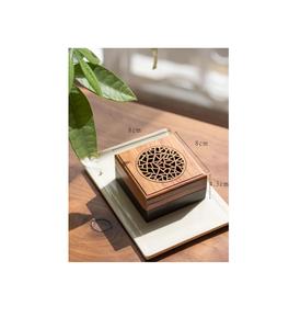 Brûleur d'encens indien en bois Nomad inspiré du patrimoine du désert avec des motifs artistiques, design durable, utilisation toute saison - Product Image 6