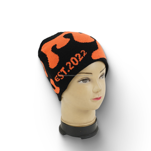 Unisex Beanie Hat <b>Letter</b> Pattern Jacquard Knit 100% <b>Acrylic</b> Street Style Casual Adult 56-58CM Winter Cap - Product Image 4