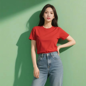 เสื้อยืดแขนสั้นผู้ชายลายกราฟิกพิมพ์ลายสไตล์สมาร์ทแคชชวลรักษ์โลก ทรงปกติ ผ้าฝ้าย 95% + ผ้าสแปนเด็กซ์ 5% สีแดงด้านหน้า - Product Image 1