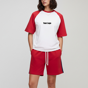 Ensemble de shorts d'été pour femmes, décontracté, à manches courtes, 100% coton, coupe classique, dentelle, longueur genou, streetwear, 2 pièces - Product Image 4