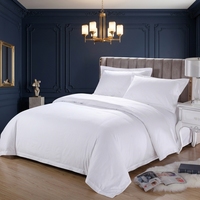 Parure de draps de luxe King Size 100% coton 400TC antibactérienne écologique moderne unie blanche pour hôtel et usage domestique