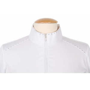 2024 New Equestrian Women's Horse Competition Shirts Horse Riding Show Clothing Spandex/Polyester Embroidered Logo - Product Image 4