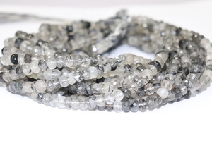 Wholesale 6-7mm Black Rutile Faceted Rondelle Shape Beads 14 Inches Natural Gemstone for Jewelry Making - Product Image 3