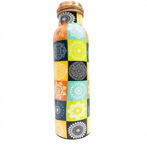 Taza de Viaje de Cobre con Diseño Personalizado de Estrellas/Flores, Artesanía, Aislamiento de 12-24 Horas, Funda de Silicona Aislante, Apta para Oficina y Lavavajillas - Product Image 3