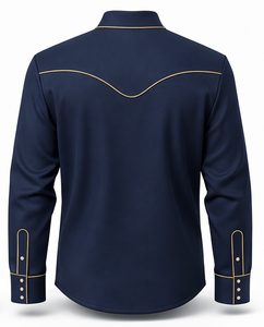 Anti-Wrinkle Floral Embroidered Single Breasted Button-<b>Down</b> Front Logo Full Sleeve 100% Polyester Regular Fit Luxury Men's Shirt - Product Image 2
