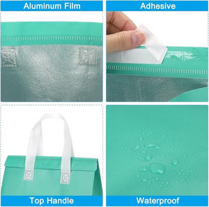 ถุงส่งอาหารผ้าไม่ทอแบบ OEM พิมพ์โลโก้ตามสั่ง ใช้ซ้ำได้ - Product Image 3