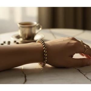 Pulsera Radiante de Hematita Dorada, Hecha a Mano con Cuentas Naturales de Cristal Curativo y Perla, Venta al Por Mayor - Product Image 4
