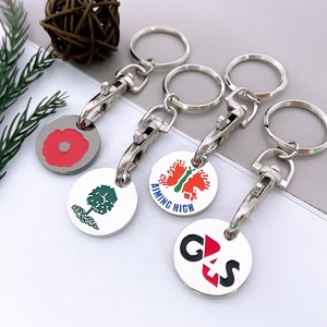 Porte-clés de pièce de monnaie de chariot en métal, Marktex - Product Image 1