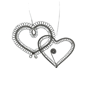 <b>Heart</b> Shape Wrought Iron Christmas Hanging Ornament with <b>Black</b> Color for Home Christmas Holiday Decoration Ornaments - Product Image 1