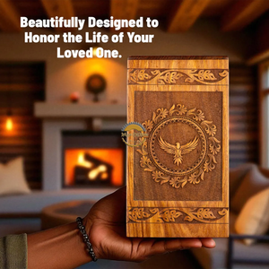 Handcrafted eagle urn & Natural Wood Cremation Urn Ashes <b>Box</b> Artistic Funeral <b>Memorial</b> <b>Keepsake</b> by AYAANS - Product Image 1