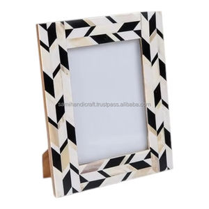 Marco de Fotos Redondo de Estilo Étnico de Lujo, Material de Hueso, Diseño Divertido, Artesanía SAMI, Color y Tamaño Personalizables, Decorativo - Product Image 1