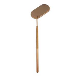 Handheld Oval <b>Makeup</b> <b>Mirror</b> Gold Plated Metal Frame Desktop Style Single Side - Product Image 1