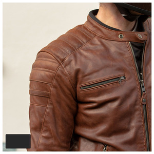 Chaqueta de Cuero Estilo Motero, Alta Calidad, Precio de Fábrica al por Mayor, Talla Grande, Chaqueta de Cuero para Motocicleta de Invierno - Product Image 2