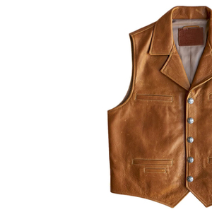 Latest Design Custom Made Men Leather Vest Jacket For Men New Design Winter Men's Clothing Leather Vest Jacket - Product Image 3