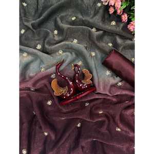 Sari de soirée de créateur avec travail de sequins pour les occasions spéciales - Product Image 2