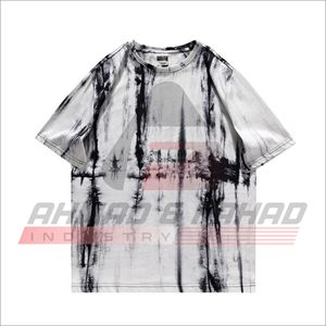 T-shirt à manches courtes pour homme, coupe ample, tie-dye, coton, col rond, motif logo sur le devant, coupe classique - Product Image 5