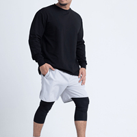 Short de sport Awrah pour homme, blanc, tissé, taille mi-haute élastique, séchage rapide, respirant, uni, 100 % polyester, décontracté, anti-plis