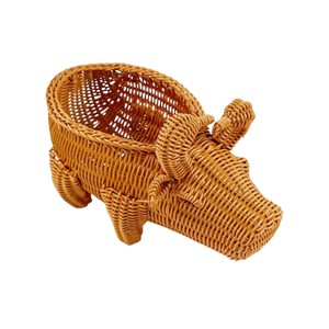 Panier de rangement en rotin de buffle brun tissé à la main, écologique, pour intérieur/extérieur, jardin, pot de fleurs, plante succulente, jouet pour chambre d'enfant - Product Image 2