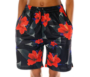 High Quality Wholesale <b>Mens</b> Mesh <b>Shorts</b> Summer Streetwear <b>Basketball</b> Workout Custom Printed Floral Mesh <b>Shorts</b> - Product Image 3