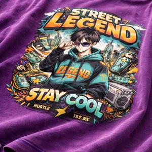 Camiseta de Manga Corta con Estampado Vintage, Estilo Urbano, Diseño Gráfico, Color Negro, Hip Hop, Personalizable, Transpirable - Product Image 4