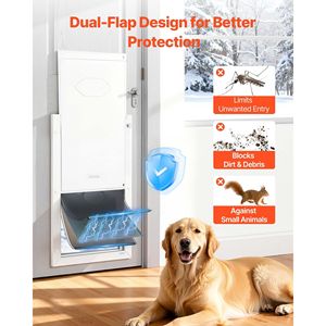 Porte pour animaux de compagnie extra-large avec trois volets magnétiques, porte pour chien résistante aux intempéries pour l'intérieur et l'extérieur, cadre en métal, autre catégorie - Product Image 3