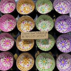 Juego de Cuencos de Coco, Cuenco de Nácar, Arte Hecho a Mano en Vietnam, Color Personalizado, Cuenco de Cáscara de Coco en Stock, Ecológico y Personalizable - Product Image 1