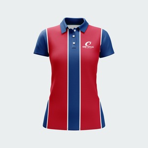 Polo de Mujer de Primera Calidad, Manga Corta, Bloques de Color, Secado Rápido, Poliéster, Ropa Deportiva, Logotipo Estampado en la Parte Delantera - Product Image 2