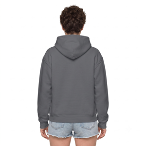 Unisex Casual Solid Embroidered <b>Grey</b> 100% Bamboo Fiber Oversized Crewneck Drop Shoulder Long Sleeve Pullover <b>Sweatshirt</b> - Product Image 2