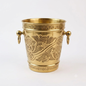 Popular Copper Ice Bucket Round Metal Elegant Party Beverage Cooler Durable Wine Chiller <b>Bar</b> Ware Wine Cooler - Product Image 6