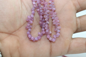 Perles de saphir rose naturel de qualité AAA, facettées en forme de goutte, 2,5x3-3,5x5 mm, perles briolette pour la création de bijoux - Product Image 5