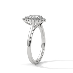 Superbe bague en or blanc 14 carats avec diamant de laboratoire à quatre griffes, idéale pour fiançailles et mariage, vente en gros de bijoux - Product Image 2