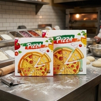 Boîte à pizza à 2 compartiments, papier ondulé personnalisé, laminage mat, doublure en éponge, fermeture magnétique pour l'emballage des ailes de pizza
