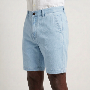 Shorts en jean personnalisés pour hommes, vente en gros, denim délavé foncé, coupe ample, streetwear de luxe, USA - Product Image 4