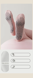 Women's Pink Non-Slip Knitted <b>Socks</b> With <b>Grip</b> Sole For Men Daily Wear Spring Standard Thickness Anti-Slip Feature - Product Image 3