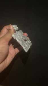 Pendentif bloc personnalisé K5 Iced Out avec grand anneau en argent plaqué or blanc, Moissanite, Bijou Hip Hop tendance - Product Image 3