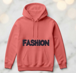 Top Trend Top Selling Sustainable Pink Color Custom Chenille Embroidery Logo Patch Professional Premium Quality <b>Hoodies</b> - Product Image 2