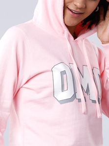 Sweat-shirt à capuche rose pour femme, coupe courte, imprimé lettres, décontracté, pour l'automne, 100 % coton tricoté, respirant, manches longues - Product Image 3
