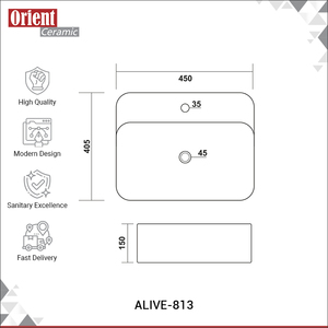 Lavabo Rectangular de un Solo Orificio de la Mejor Calidad, para Instalar sobre la Mesa, con Logotipo Personalizado, para Uso en Hoteles y Hogares - Product Image 3