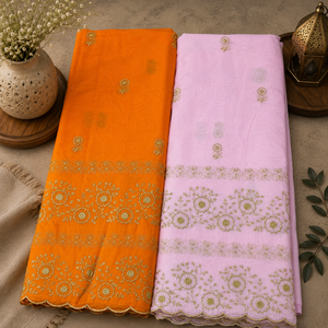 Tissu brodé en voile de coton 100% sudanais Toub |   Tissu élégant pour robes féminines, idéal pour les événements festifs, les occasions spéciales et le quotidien - Product Image 1