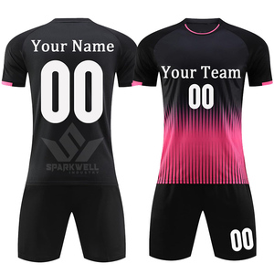 Ensemble de maillots de football personnalisés pour hommes, jaune, marine et blanc, col en V, manches courtes, polyester respirant, uniforme d'équipe personnalisé - Product Image 3