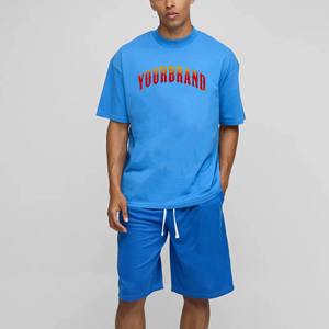 Conjunto de Verano para Hombre, Estilo Waffle, Transpirable, Talla Grande, Deportivo, Informal, de Dos Piezas, Manga Corta y Pantalones Cortos - Product Image 1