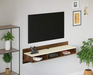 Mueble de TV de Madera para Montaje en Pared, Soporte para Decodificador/Panel de TV con Estantes para Libros y Unidad de Exhibición Decorativa - Product Image 1