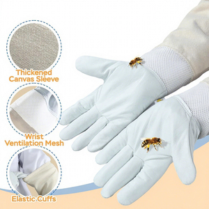 Guantes de Apicultura de Piel de Cabra de Primera Calidad, Ergonómicos, con Protección Múltiple de Piel de Oveja - Product Image 3